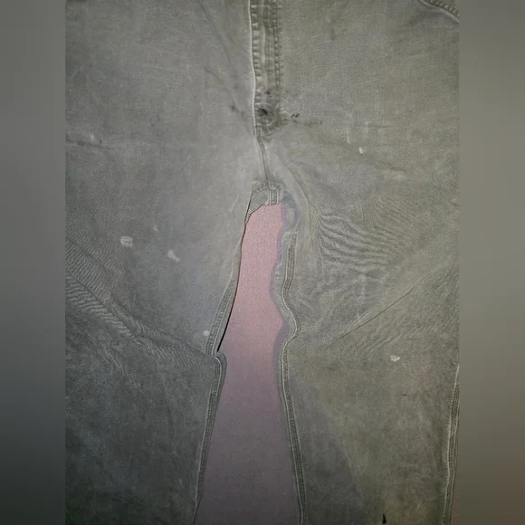 Vintage Carhartt B11 MOS Washed Duck Work Carpenter Pants Moss Green 38x32 - Picture 2 of 8